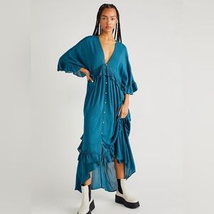 FREE PEOPLE Paradiso Maxi Dress, Lagoon colour, SMALL, new w/o tags, NEVER WORN